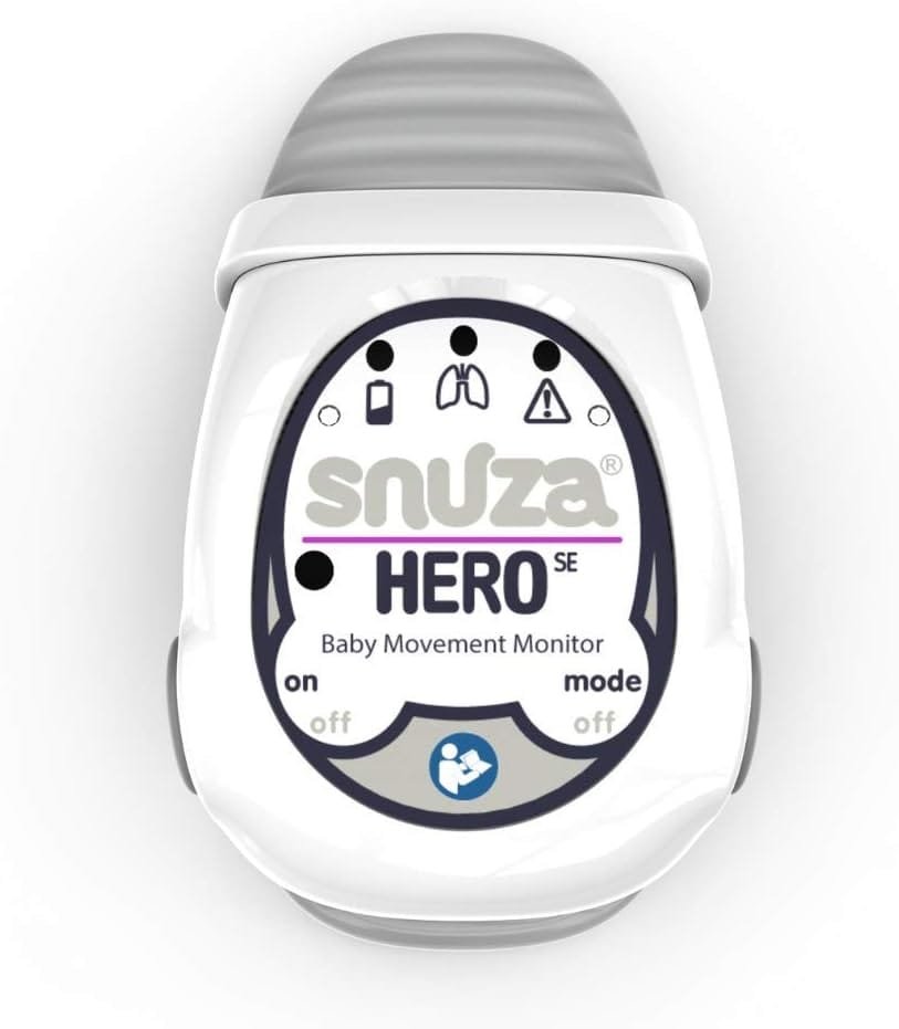 Snuza Hero Baby Monitor: Alerts When No Movement Detected, Gentle Vibration Pre-Alerts, Attaches to Diaper, No WiFi/Bluetooth, Medical Grade Material. Safer Sleep for Babies, Better Sleep for Parents.